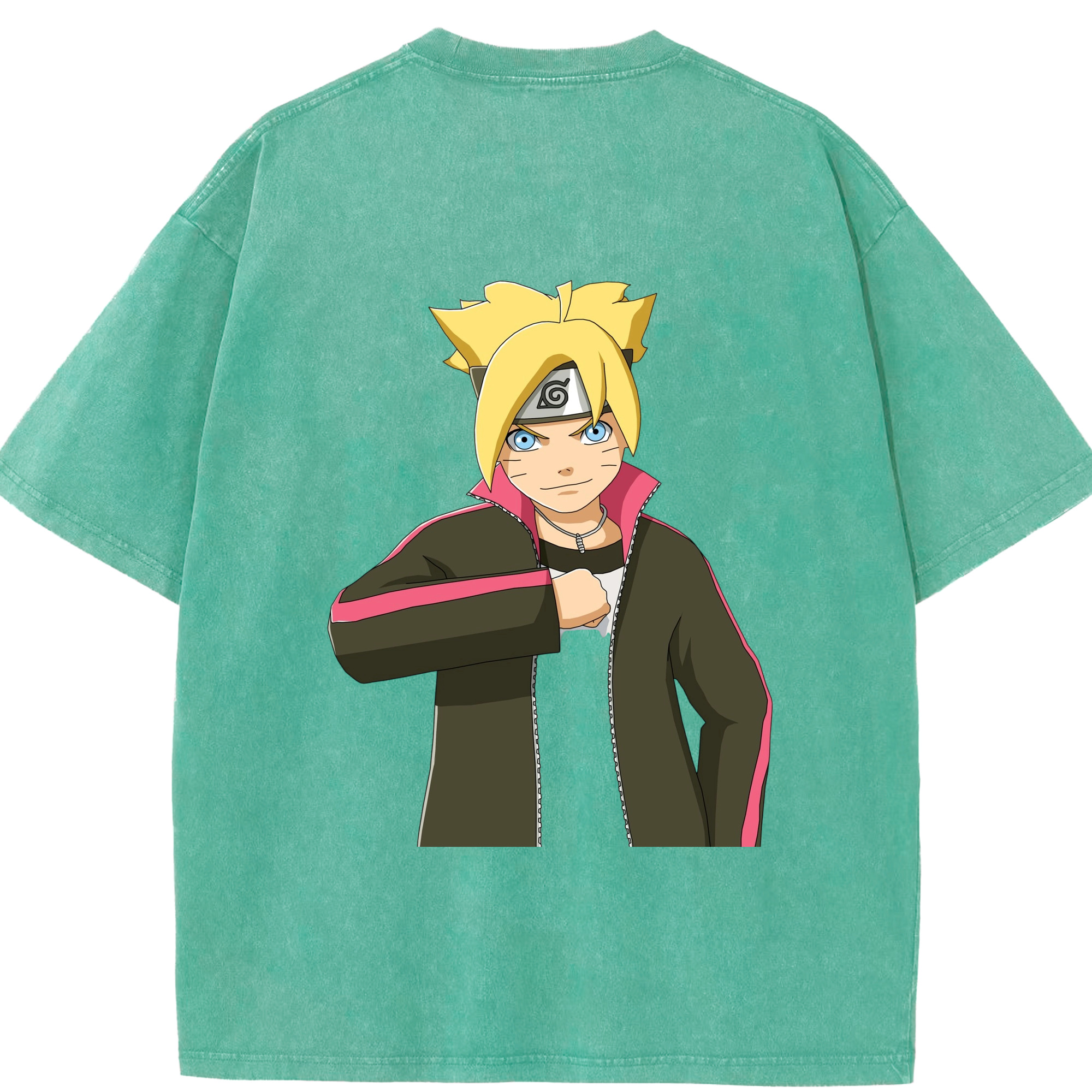 （画像用） NARUTO -ナルト- うずまき ボルト Uzumaki Boruto 綿100% ヴィンテージ風 半袖Tシャツ（背面プリント）